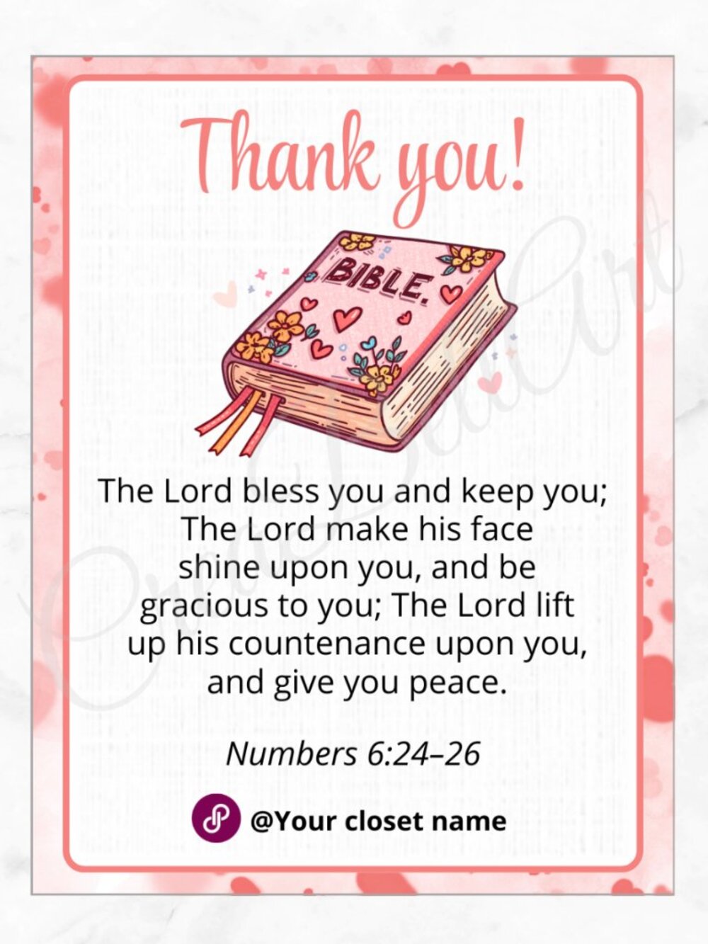 100 Personalized Biblie Thank You Cards Small Business, 4×3 in - Picture 3 of 8